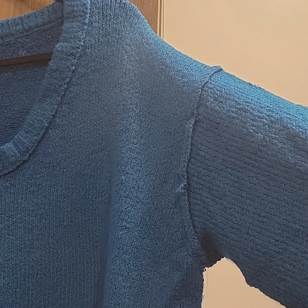 Free People-NWT- Brookside Tunic Sweater In Halcyon Blue-Size XS